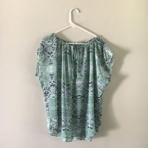 Green Blue Blouse shirt Large L Cabi Brand